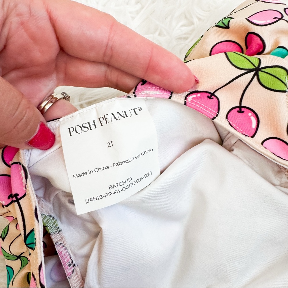 Posh Peanut | Summer Cherry Flutter Sleeve One Piece Swimsuit - Picture 6 of 7